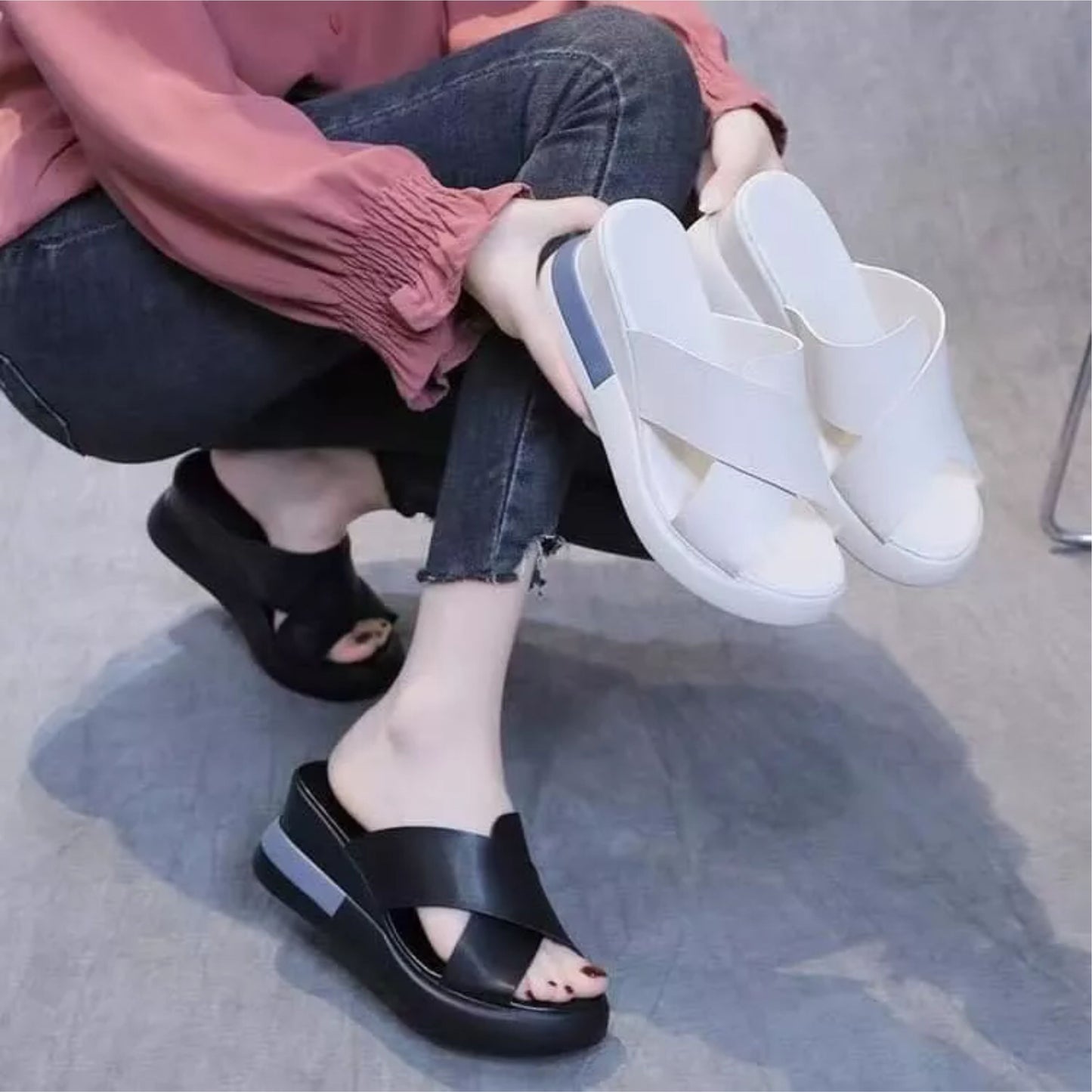 Women Solid Wedge Sandals for Eliminate Foot